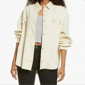 Thread & Supply Corduroy Shacket Cream Size S